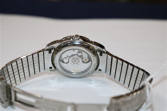 A ladys 2007/2008 stainless steel and diamond set Omega De Ville Co-Axial Chronometer wrist watch,